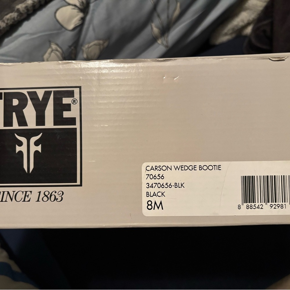 Frye black leather Carson Wedge bootie.